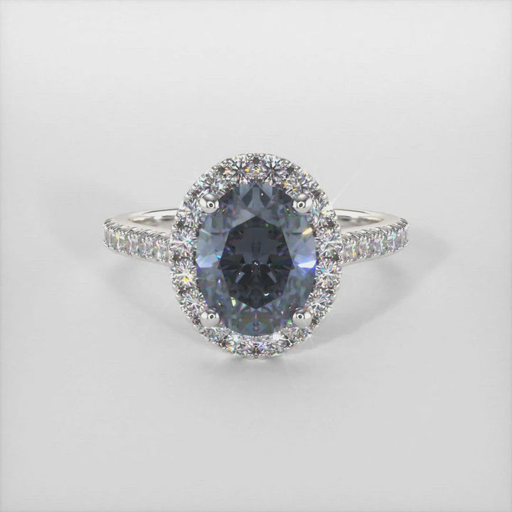 Emory Oval Grey Moissanite Engagement Ring