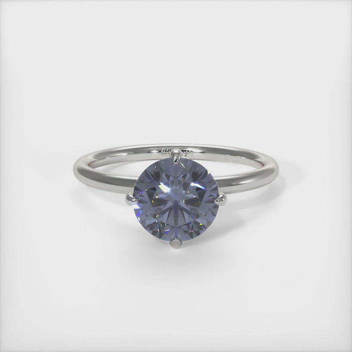 Bague de fiançailles ronde Lisa en moissanite grise