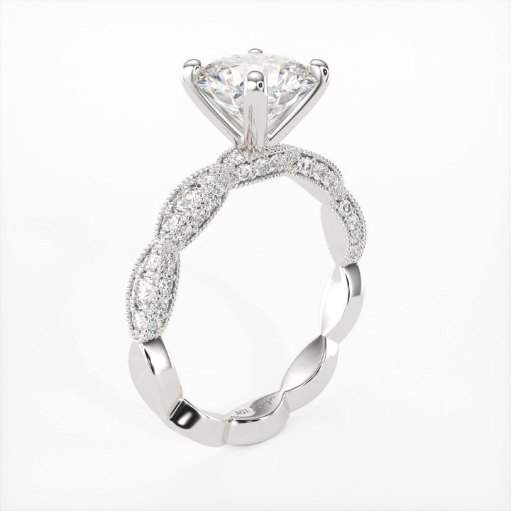 AGIDesignShop 6.5mm (DEW 1ct.) Dana Round Moissanite Engagement Ring