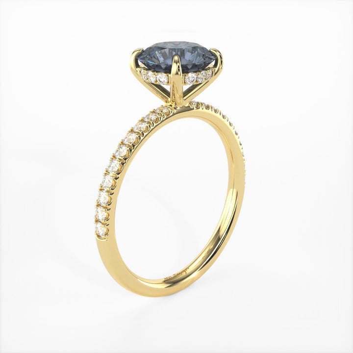 AGI Design Abby Round Grey Moissanite Engagement Ring