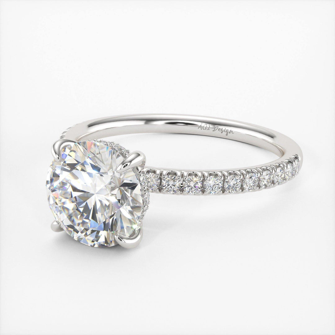 AGIDesignShop Abby Round Moissanite Engagement Ring