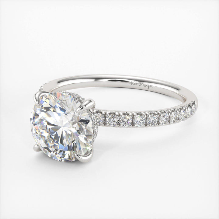 AGIDesignShop Abby Round Moissanite Engagement Ring