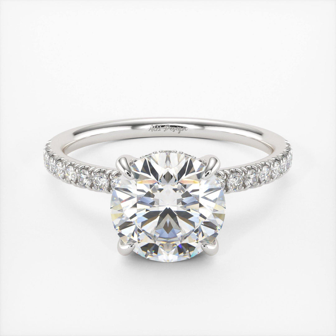 AGIDesignShop Abby Round Moissanite Engagement Ring