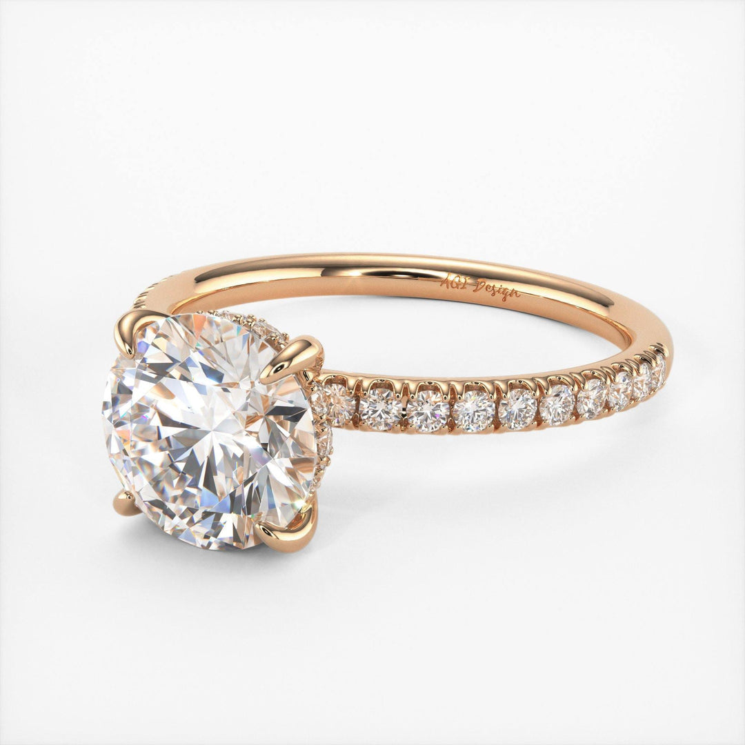 AGIDesignShop Abby Round Moissanite Engagement Ring