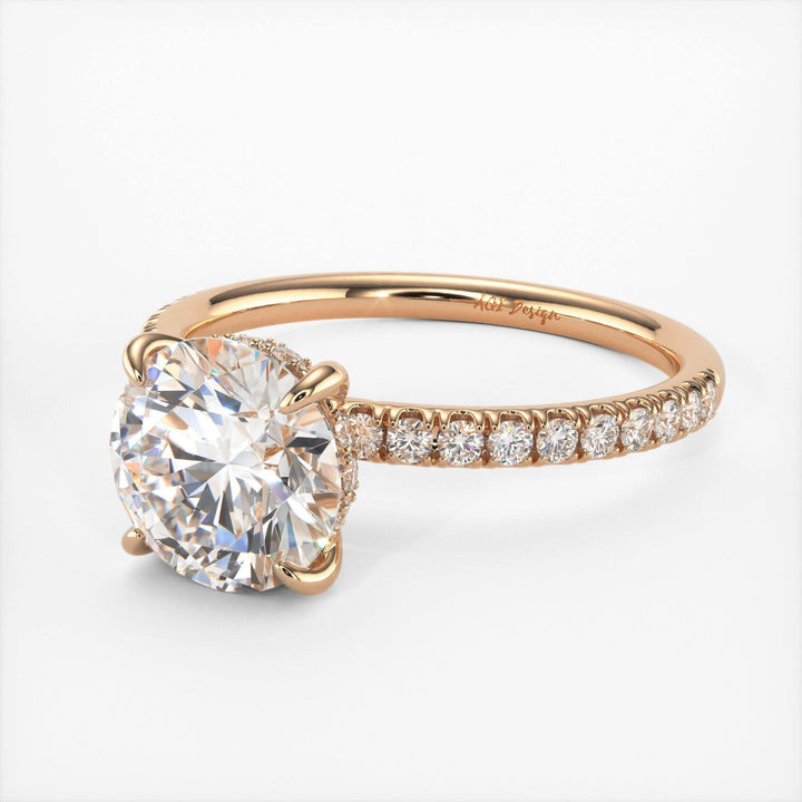 AGIDesignShop Abby Round Moissanite Engagement Ring