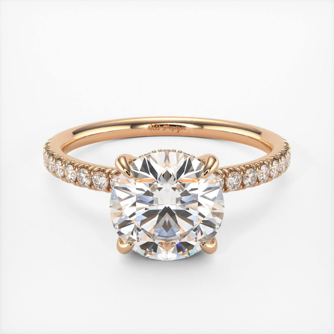 AGIDesignShop Abby Round Moissanite Engagement Ring
