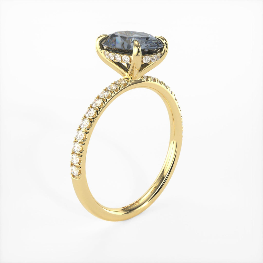 AGI Design Abigail Oval Grey Moissanite Engagement Ring