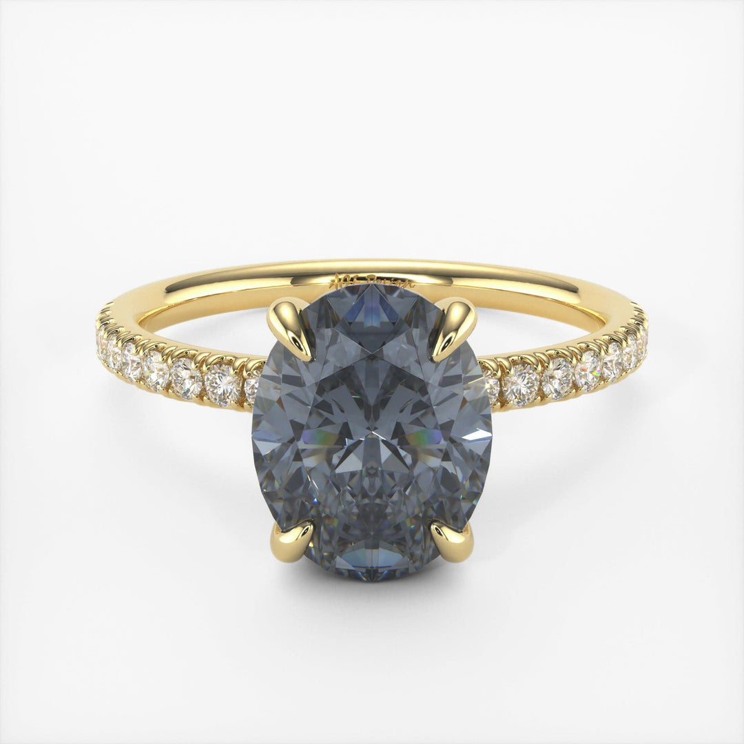 AGI Design Abigail Oval Grey Moissanite Engagement Ring