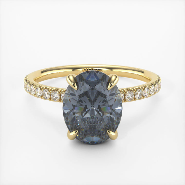 AGI Design Abigail Oval Grey Moissanite Engagement Ring