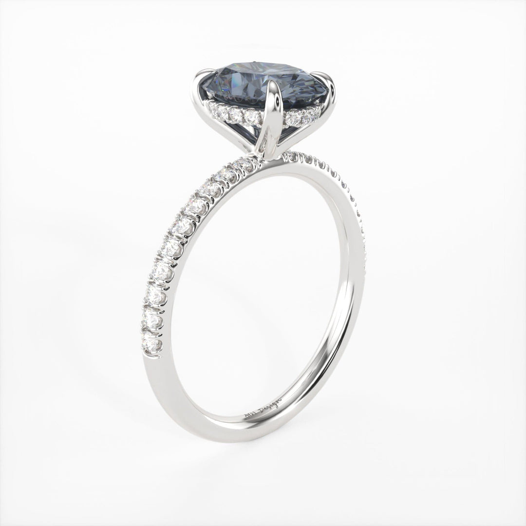 AGI Design Abigail Oval Grey Moissanite Engagement Ring