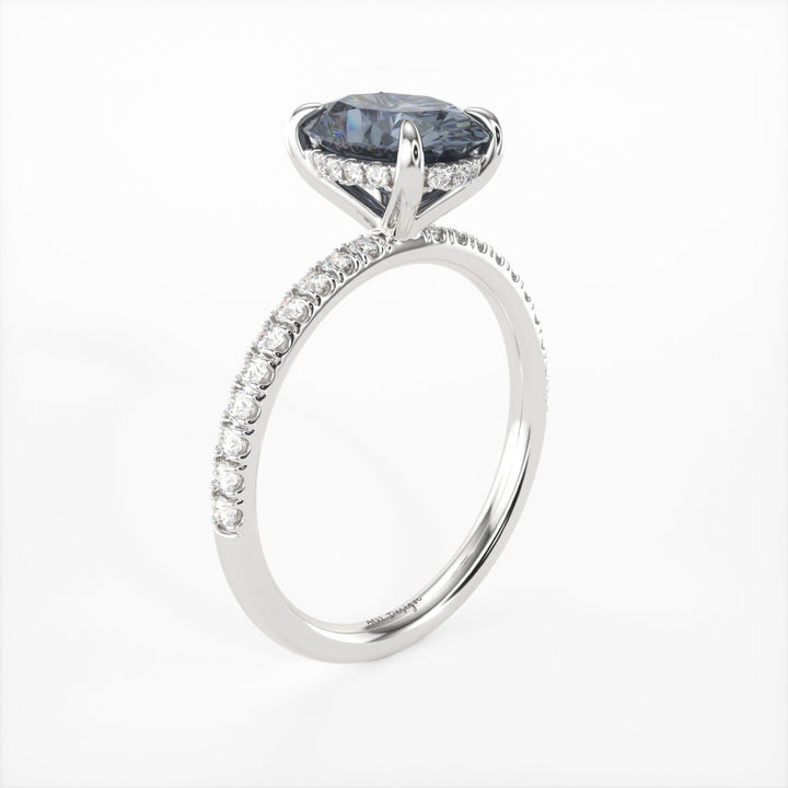 AGI Design Abigail Oval Grey Moissanite Engagement Ring