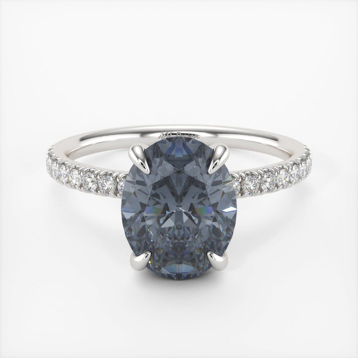AGI Design Abigail Oval Grey Moissanite Engagement Ring