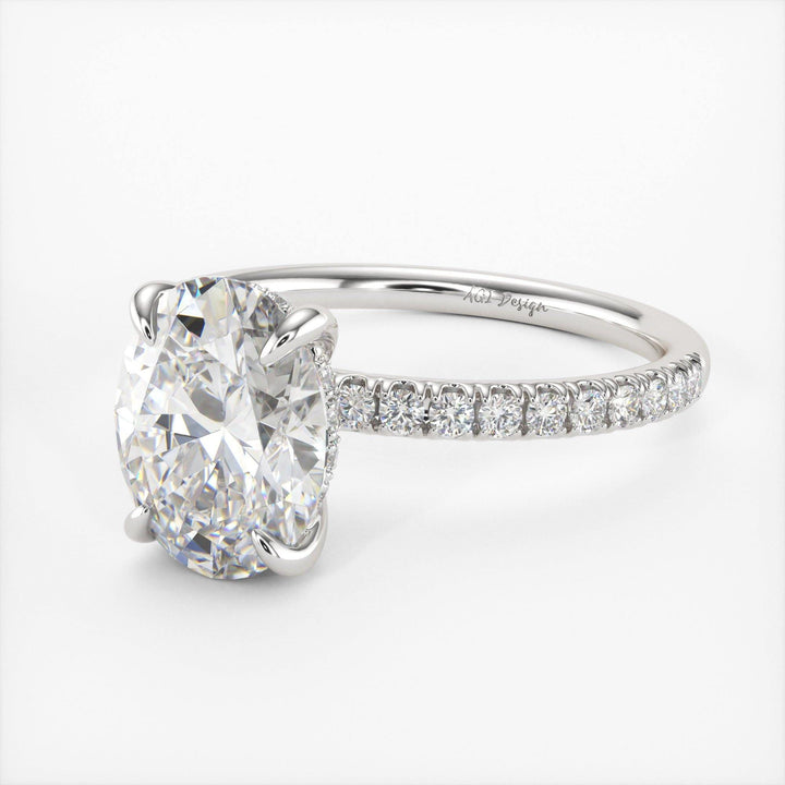 AGIDesignShop Abigail Oval Moissanite  Engagement Ring