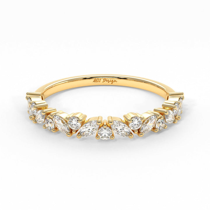 AGI Design Agnes Lab-Created Diamonds Wedding Band