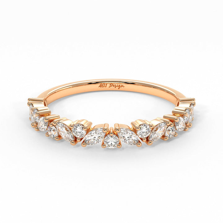 AGI Design Agnes Lab-Created Diamonds Wedding Band