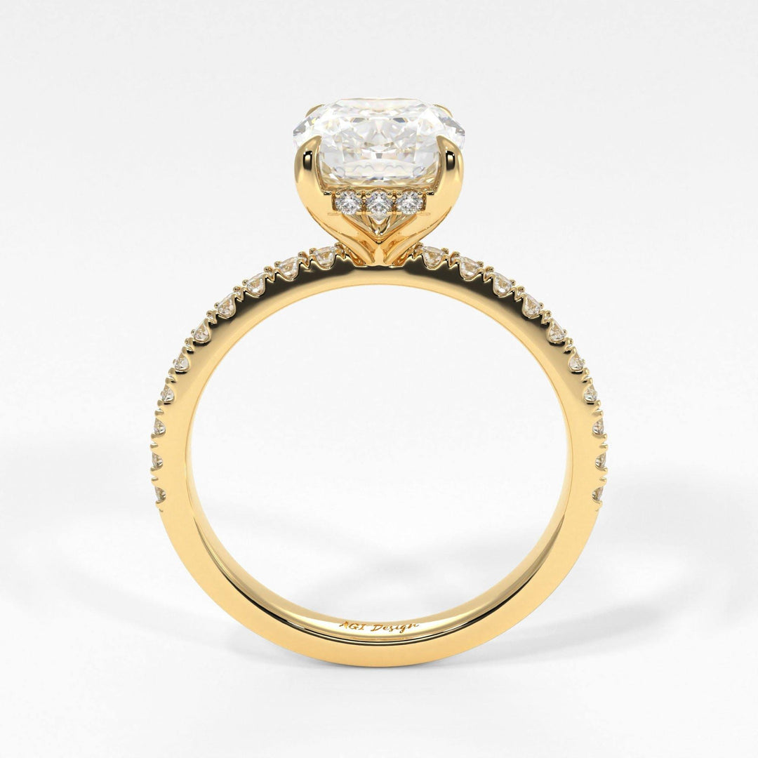 AGIDesignShop Alexandra Elongated Cushion Moissanite  Engagement Ring