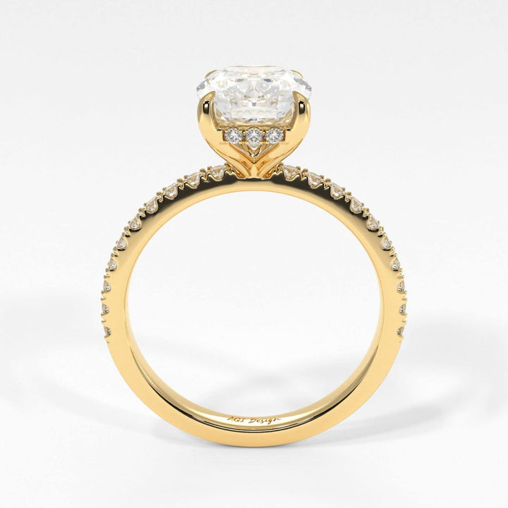 AGIDesignShop Alexandra Elongated Cushion Moissanite  Engagement Ring