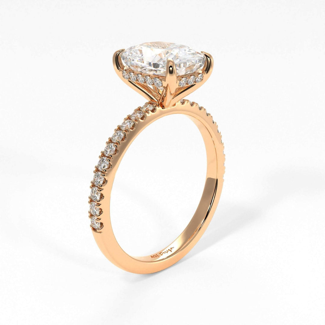 AGIDesignShop Alexandra Elongated Cushion Moissanite  Engagement Ring