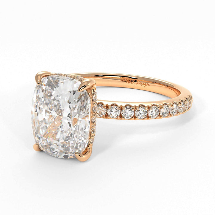 AGIDesignShop Alexandra Elongated Cushion Moissanite  Engagement Ring