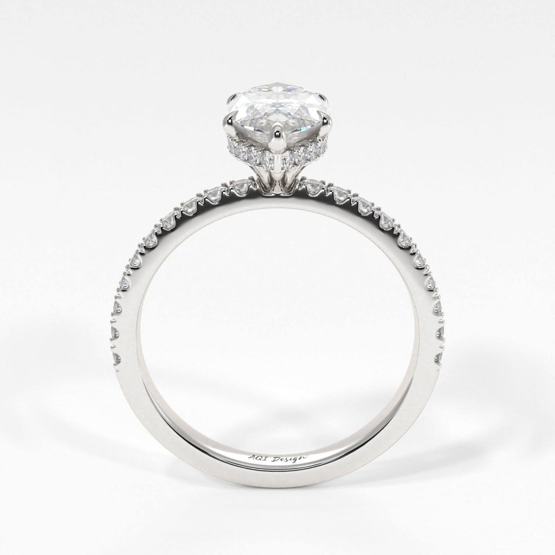 AGIDesignShop Alexandra Marquise Moissanite Engagement Ring