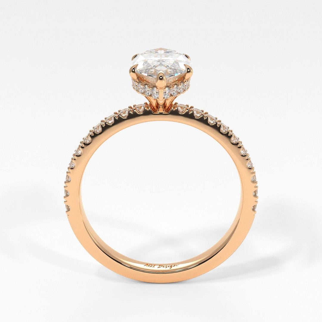 AGIDesignShop Alexandra Marquise Moissanite Engagement Ring