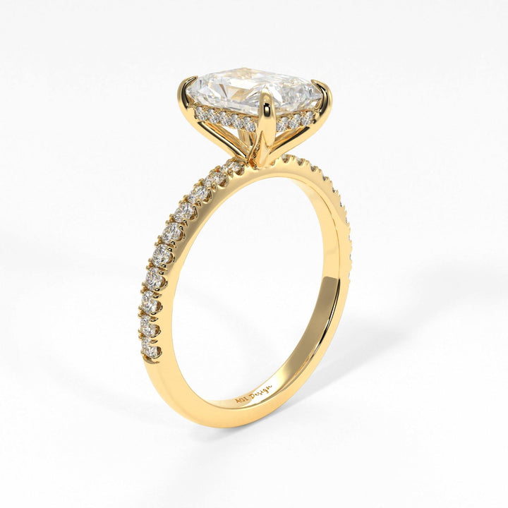 AGIDesignShop Alexandra Radiant/Emerald Moissanite  Engagement Ring