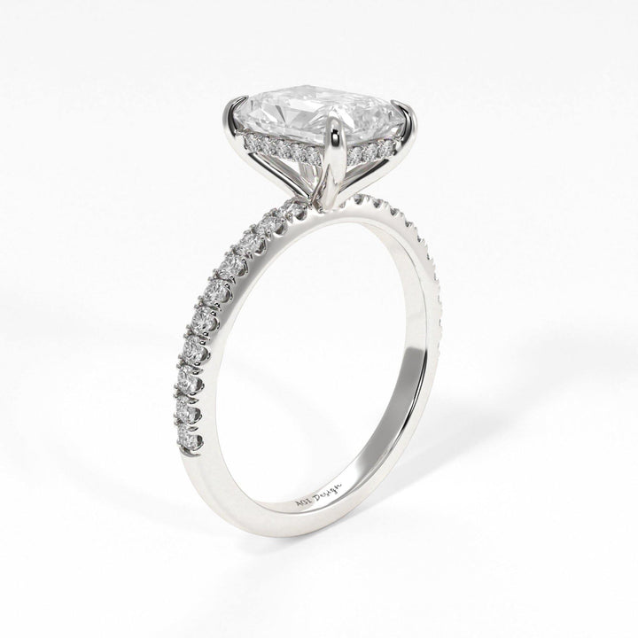 AGIDesignShop Alexandra Radiant/Emerald Moissanite  Engagement Ring