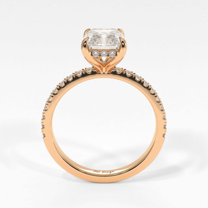 AGIDesignShop Alexandra Radiant/Emerald Moissanite  Engagement Ring