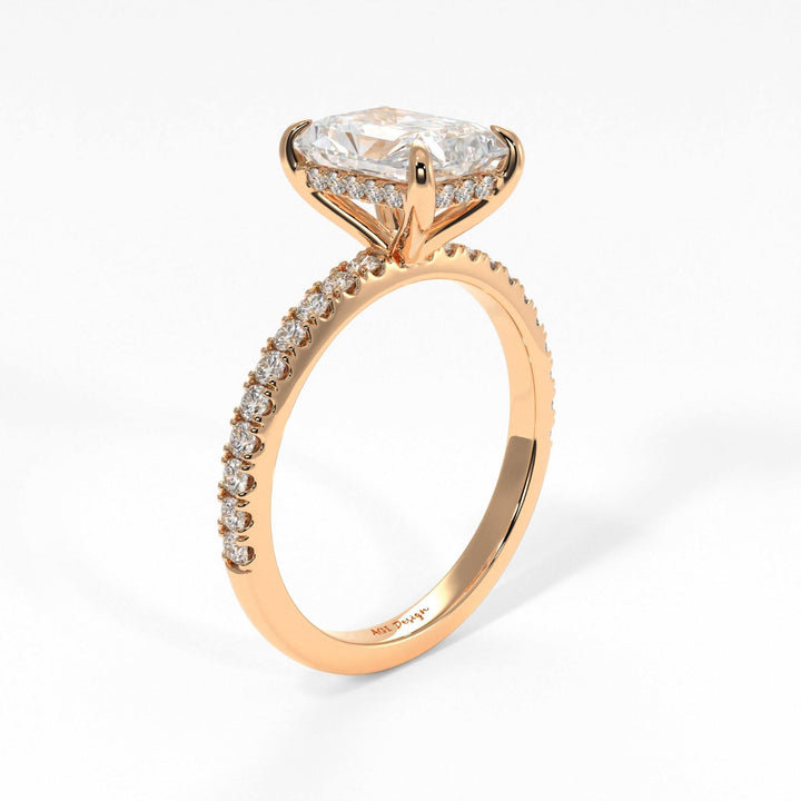 AGIDesignShop Alexandra Radiant/Emerald Moissanite  Engagement Ring