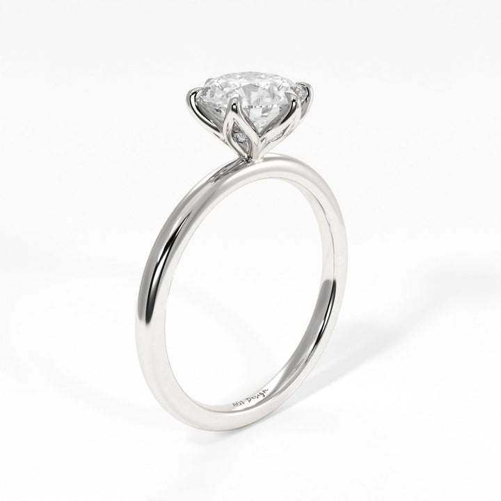 AGIDesignShop Alyssa Round Moissanite Tulip Engagement Ring
