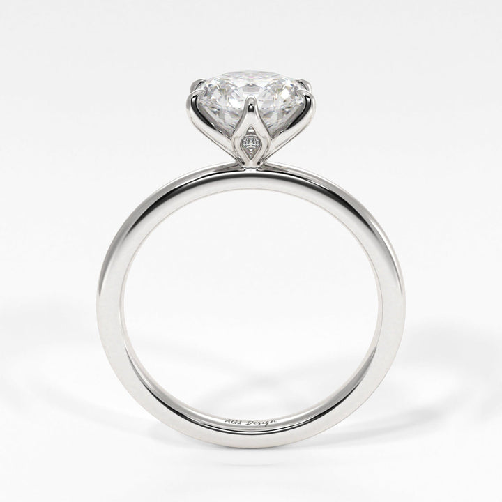 AGIDesignShop Alyssa Round Moissanite Tulip Engagement Ring