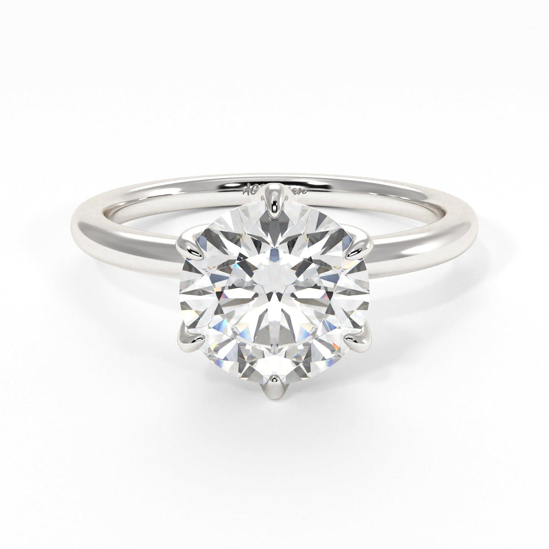 AGIDesignShop Alyssa Round Moissanite Tulip Engagement Ring