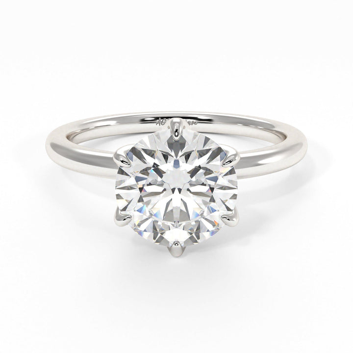 AGIDesignShop Alyssa Round Moissanite Tulip Engagement Ring