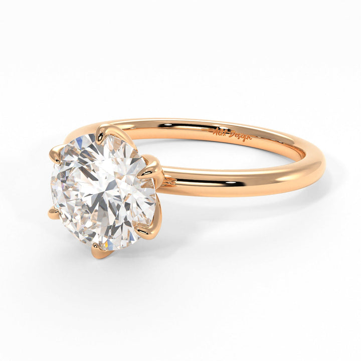 AGIDesignShop Alyssa Round Moissanite Tulip Engagement Ring