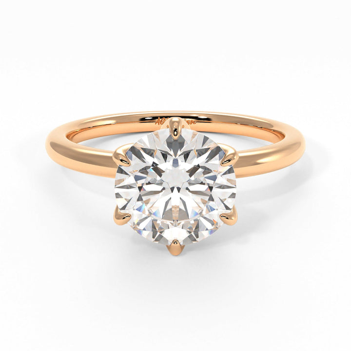 AGIDesignShop Alyssa Round Moissanite Tulip Engagement Ring