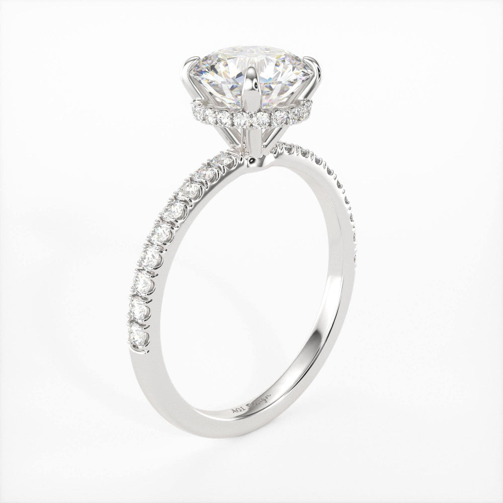 AGIDesignShop Angel Round  Moissanite Engagement Ring