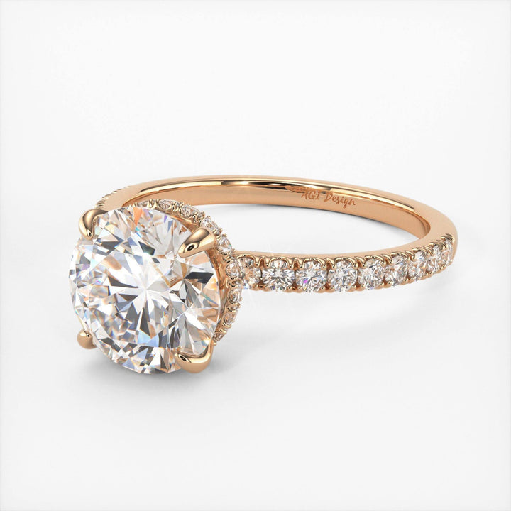 AGIDesignShop Angel Round  Moissanite Engagement Ring