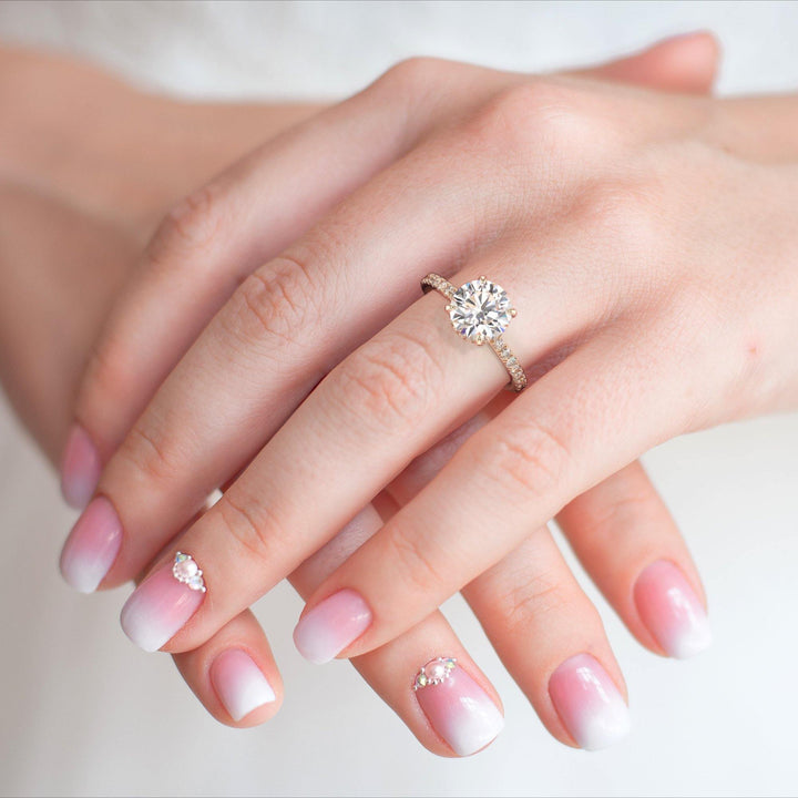 AGIDesignShop Angel Round  Moissanite Engagement Ring