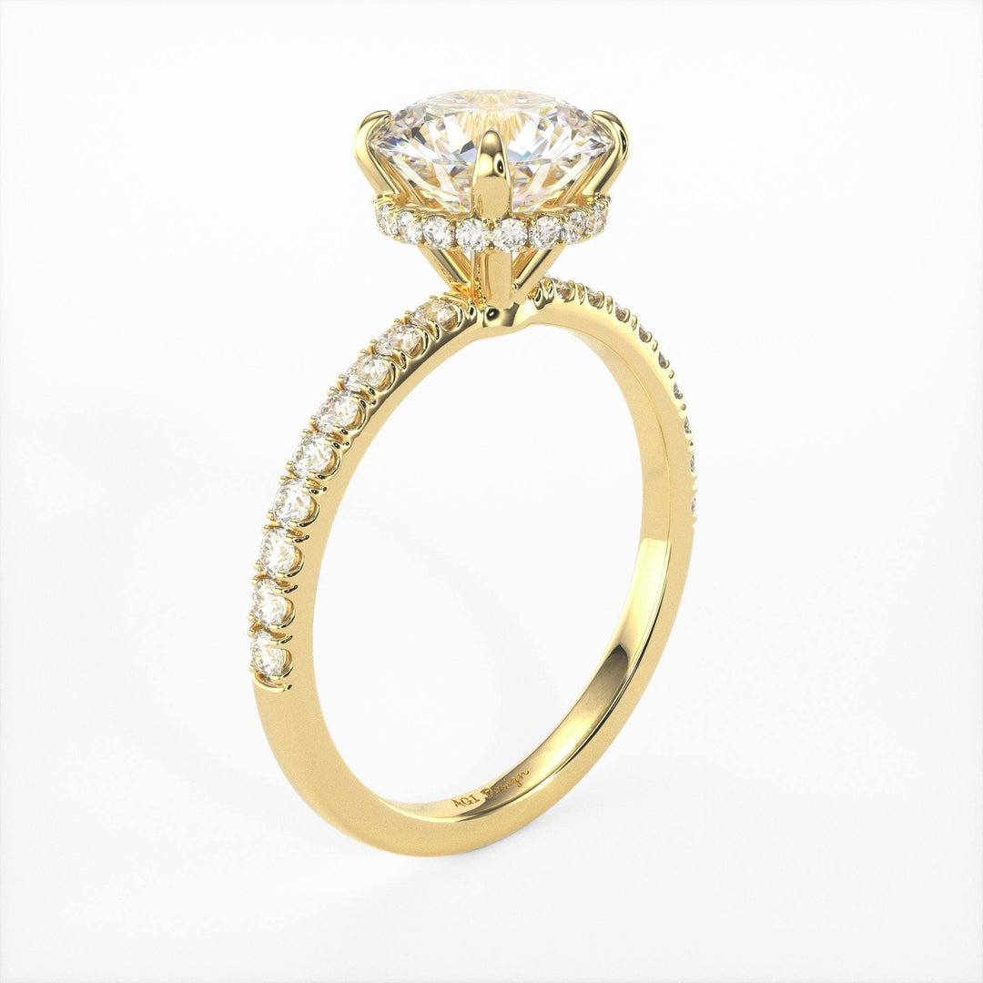 AGIDesignShop Angel Round  Moissanite Engagement Ring