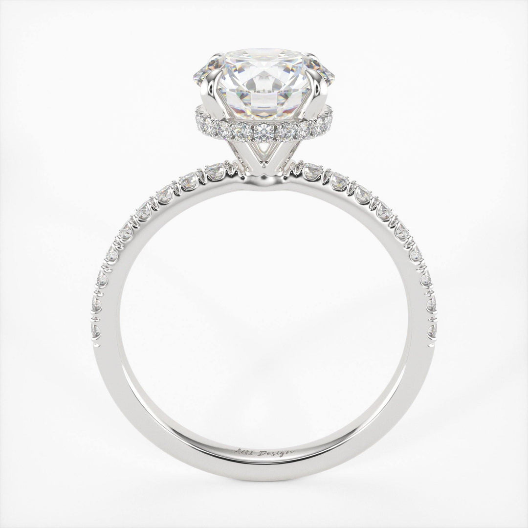 AGIDesignShop Angel Round  Moissanite Engagement Ring