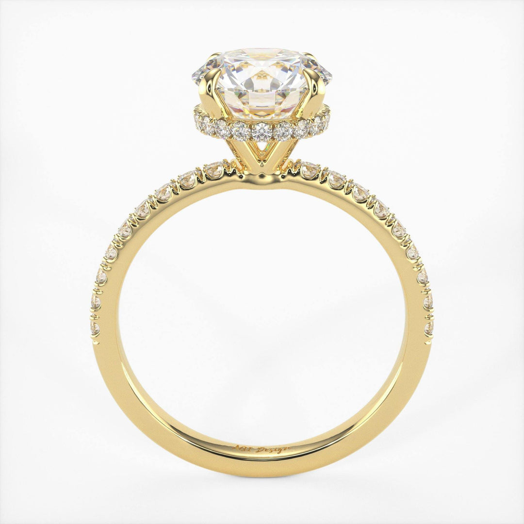 AGIDesignShop Angel Round  Moissanite Engagement Ring