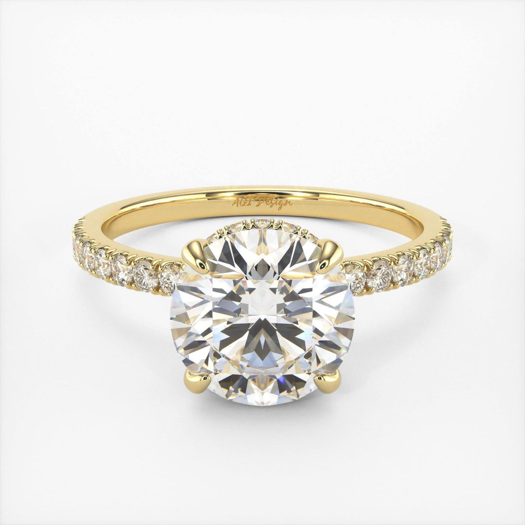 AGIDesignShop Angel Round  Moissanite Engagement Ring