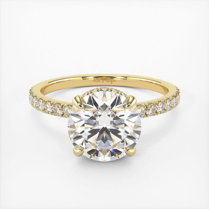AGIDesignShop Angel Round  Moissanite Engagement Ring