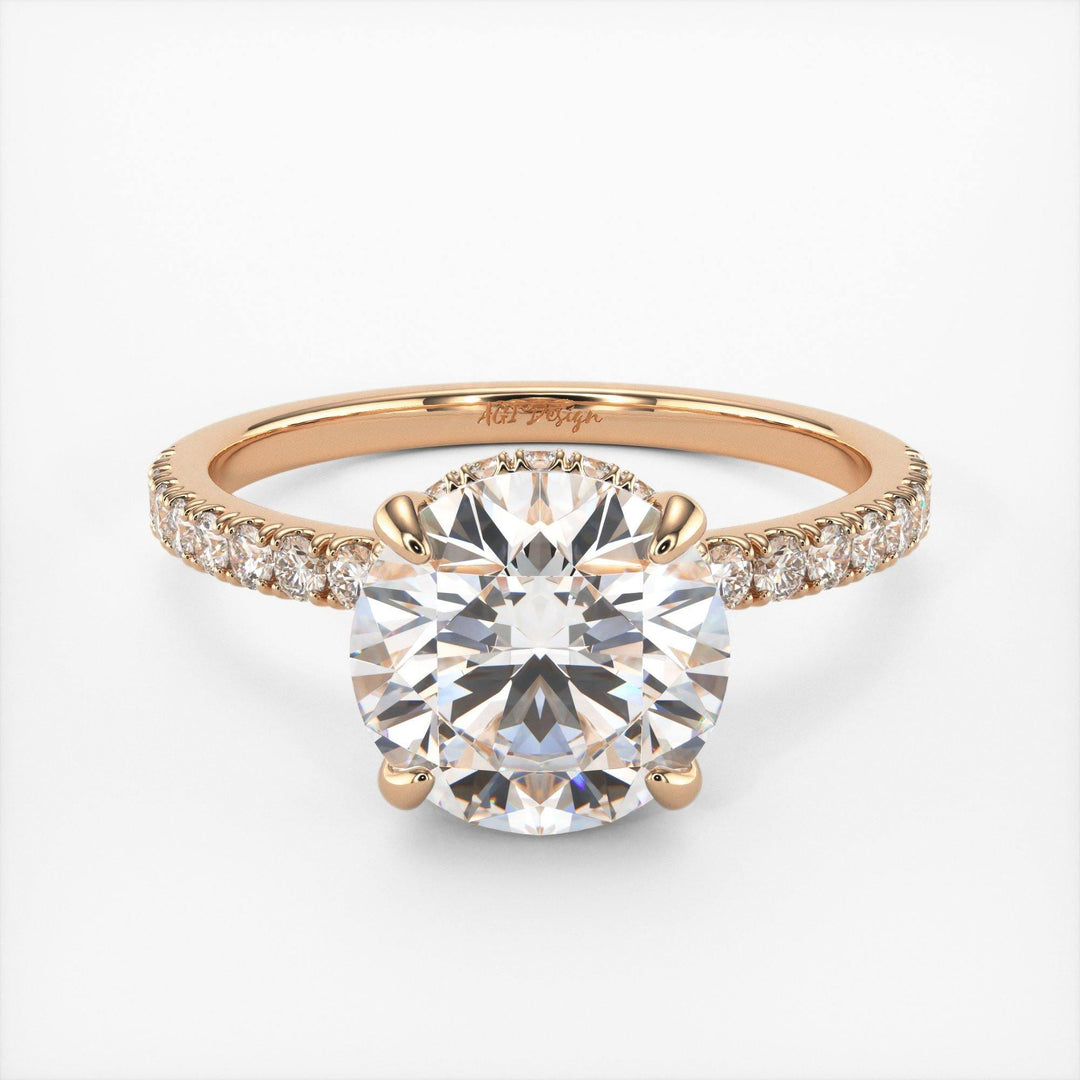 AGIDesignShop Angel Round  Moissanite Engagement Ring