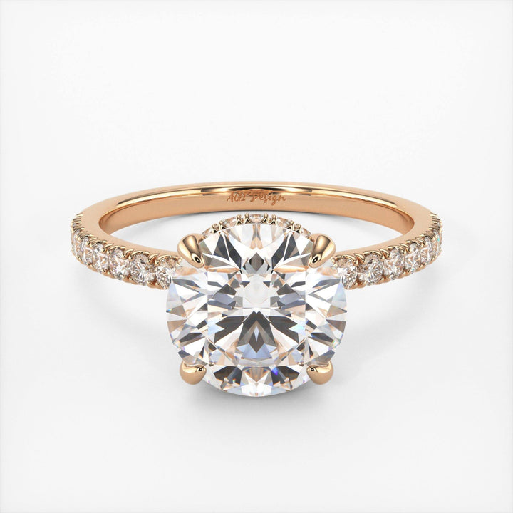 AGIDesignShop Angel Round  Moissanite Engagement Ring