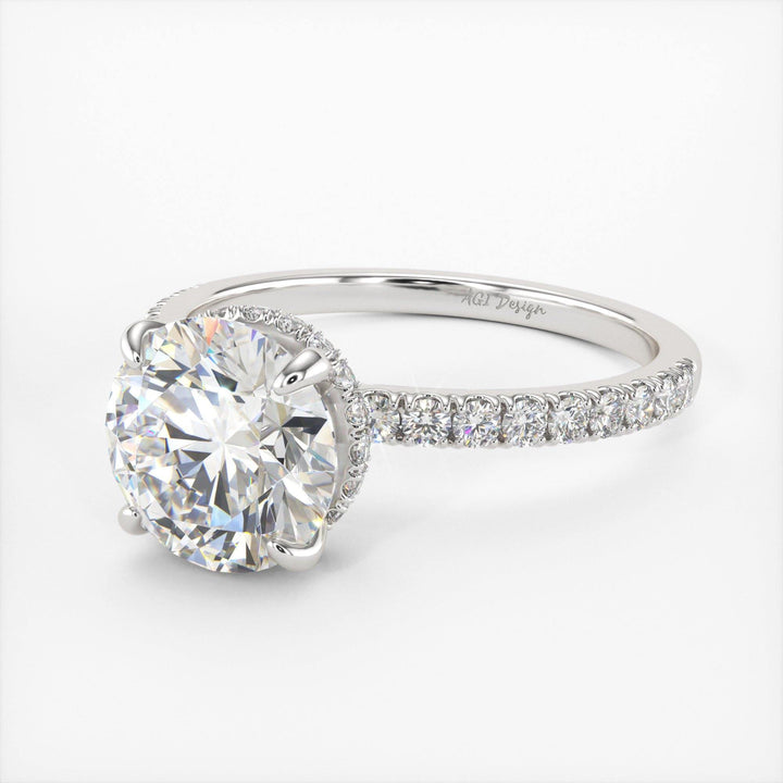 AGIDesignShop Angel Round  Moissanite Engagement Ring