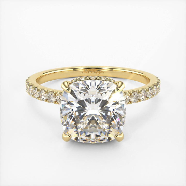 AGIDesignShop Angelina Cushion Cut Moissanite Engagement Ring