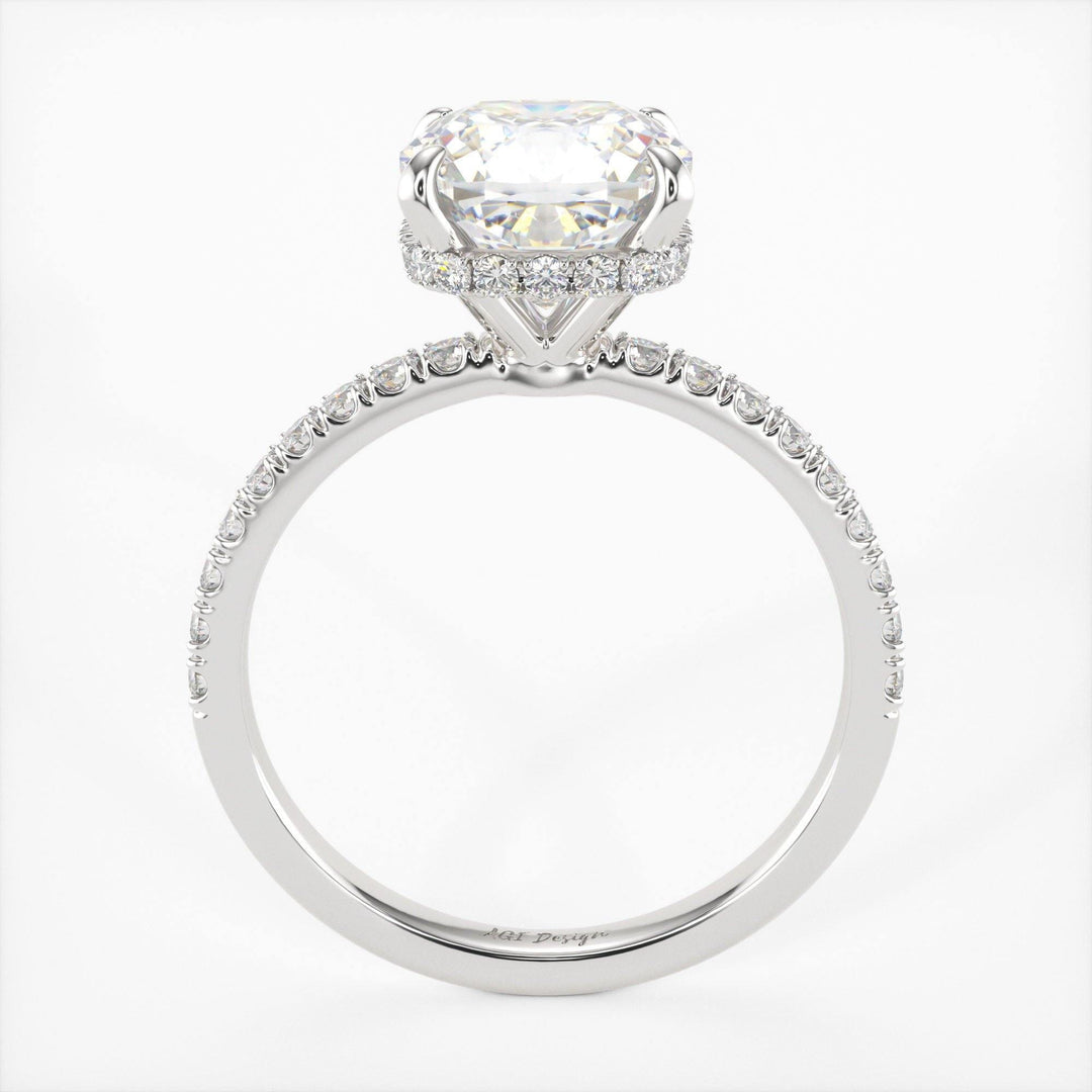 AGIDesignShop Angelina Cushion Cut Moissanite Engagement Ring