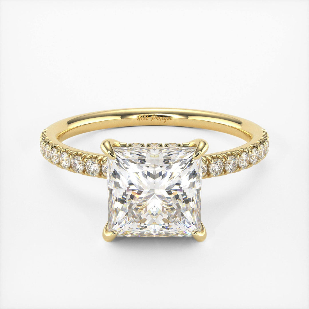 AGIDesignShop Anne Princess Cut Moissanite Engagement Ring