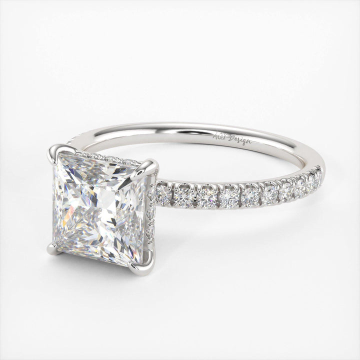 AGIDesignShop Anne Princess Cut Moissanite Engagement Ring
